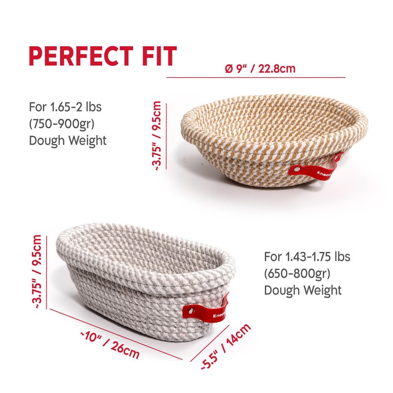KneadAce Sourdough Starter Kit - 34oz Starter Jar  2 Cotton Rope Banneton Proofing Baskets  Magnetic Bread Lame for Scoring - Gift for Bakers & Complete Sourdough Bread Baking Set - Image 4